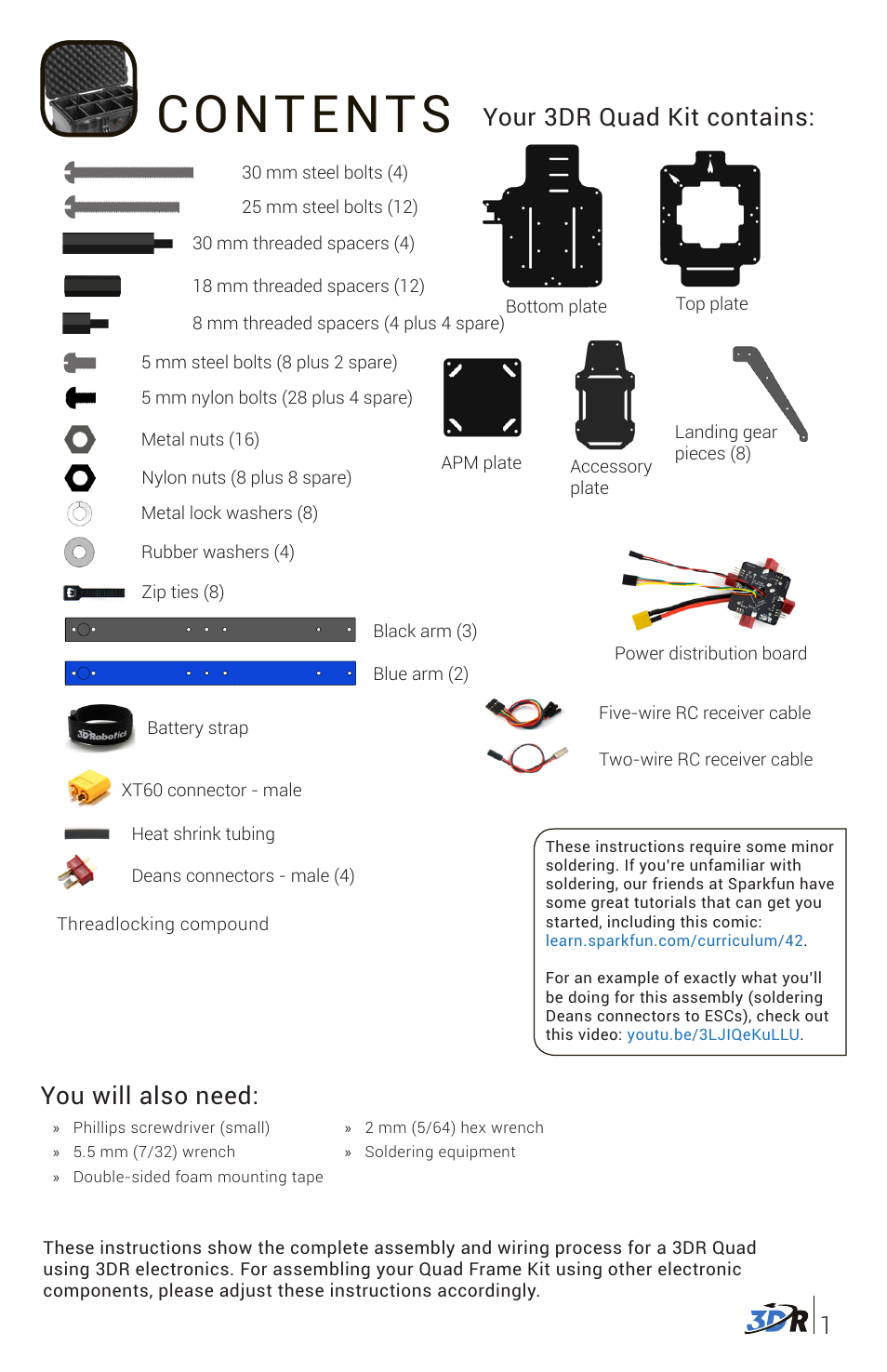 3D Robotics DIY Quad Frame Kit User Manual | Page 2 / 12