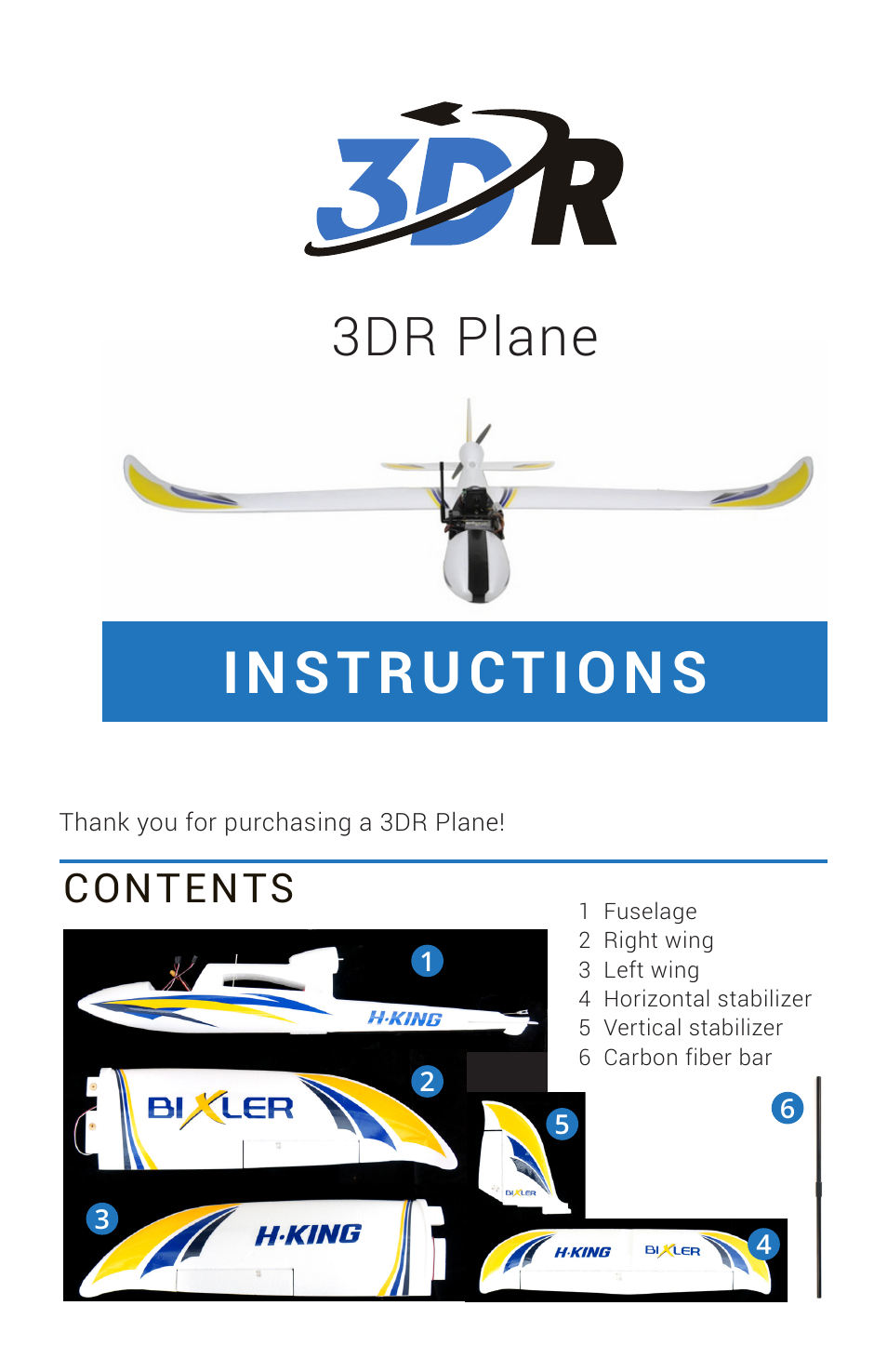 3D Robotics 3DR Plane User Manual | 7 pages