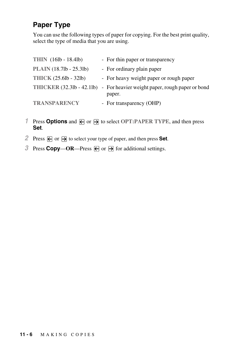 Paper type, Paper type -6 | Brother IntelliFAX 4100e User Manual | Page 100 / 156