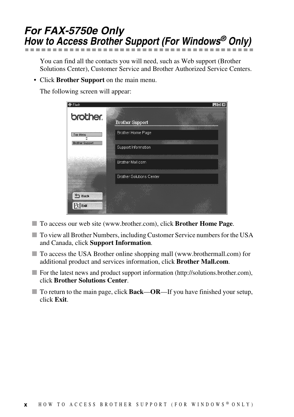 Only) | Brother IntelliFAX 4100e User Manual | Page 12 / 156