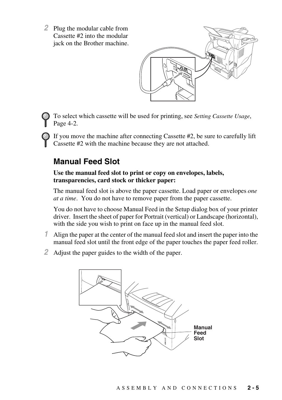 Manual feed slot, Manual feed slot -5 | Brother IntelliFAX 4100e User Manual | Page 31 / 156