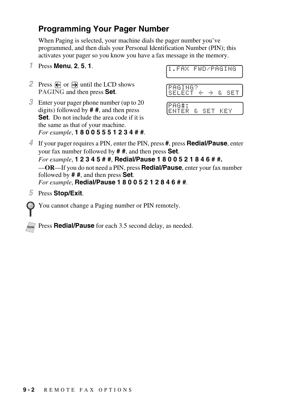 Programming your pager number | Brother IntelliFAX 4100e User Manual | Page 88 / 156