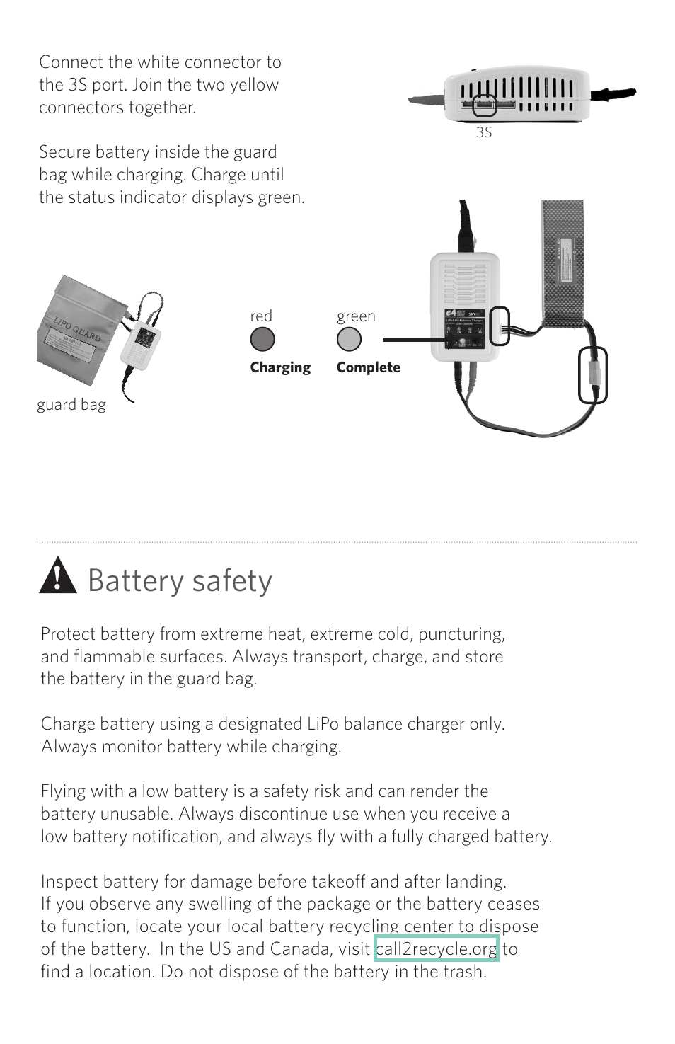 Battery safety | 3D Robotics Quad Ready-to-Fly 2013 User Manual | Page 3 / 8