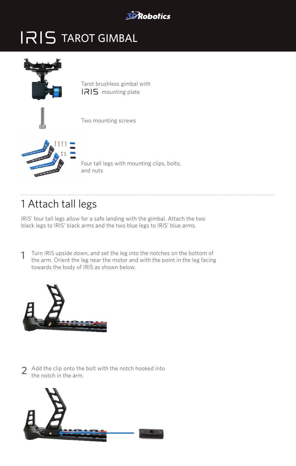 3D Robotics Tarot gimbal User Manual | 5 pages