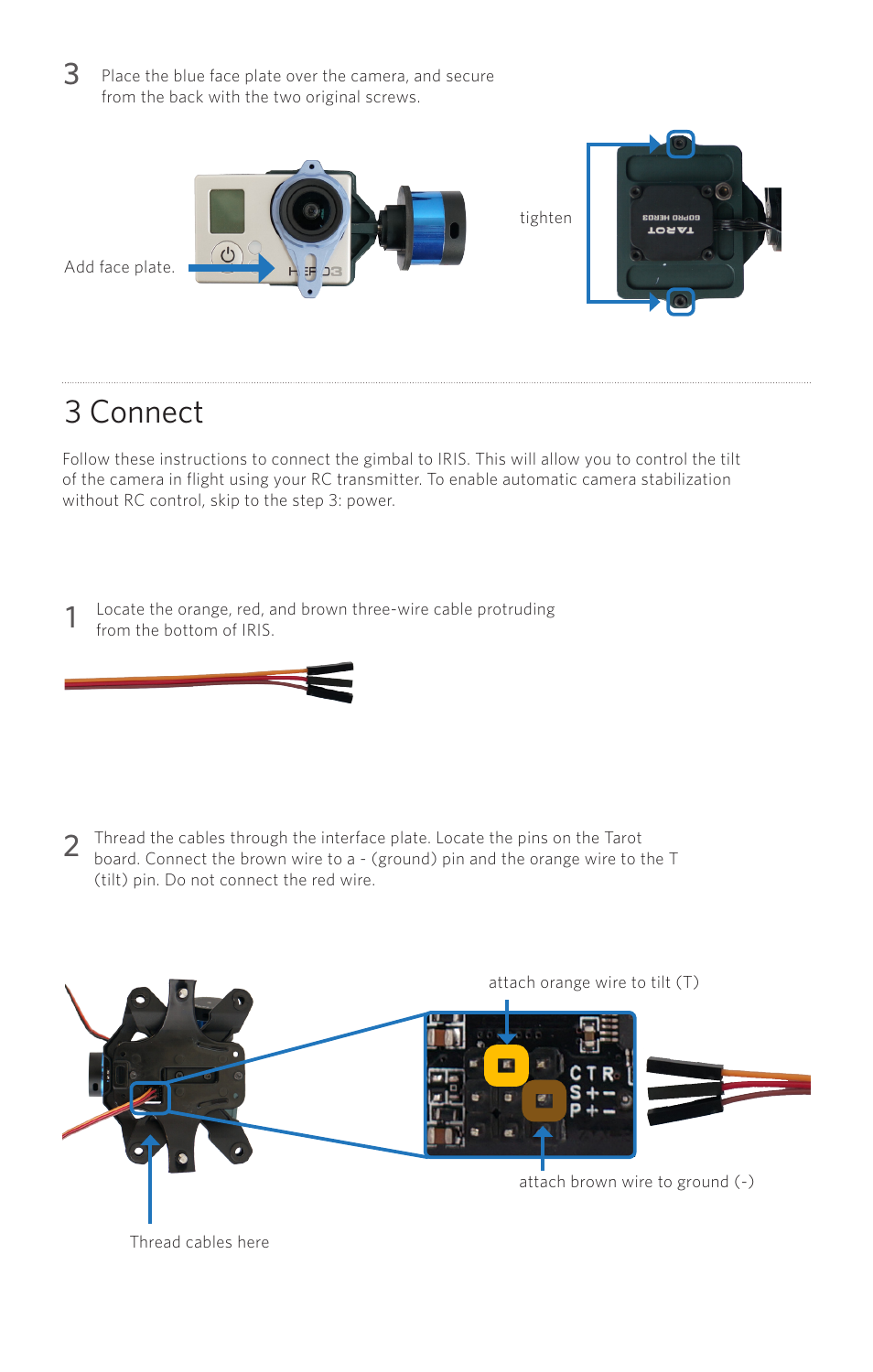 3 connect | 3D Robotics Tarot gimbal User Manual | Page 3 / 5