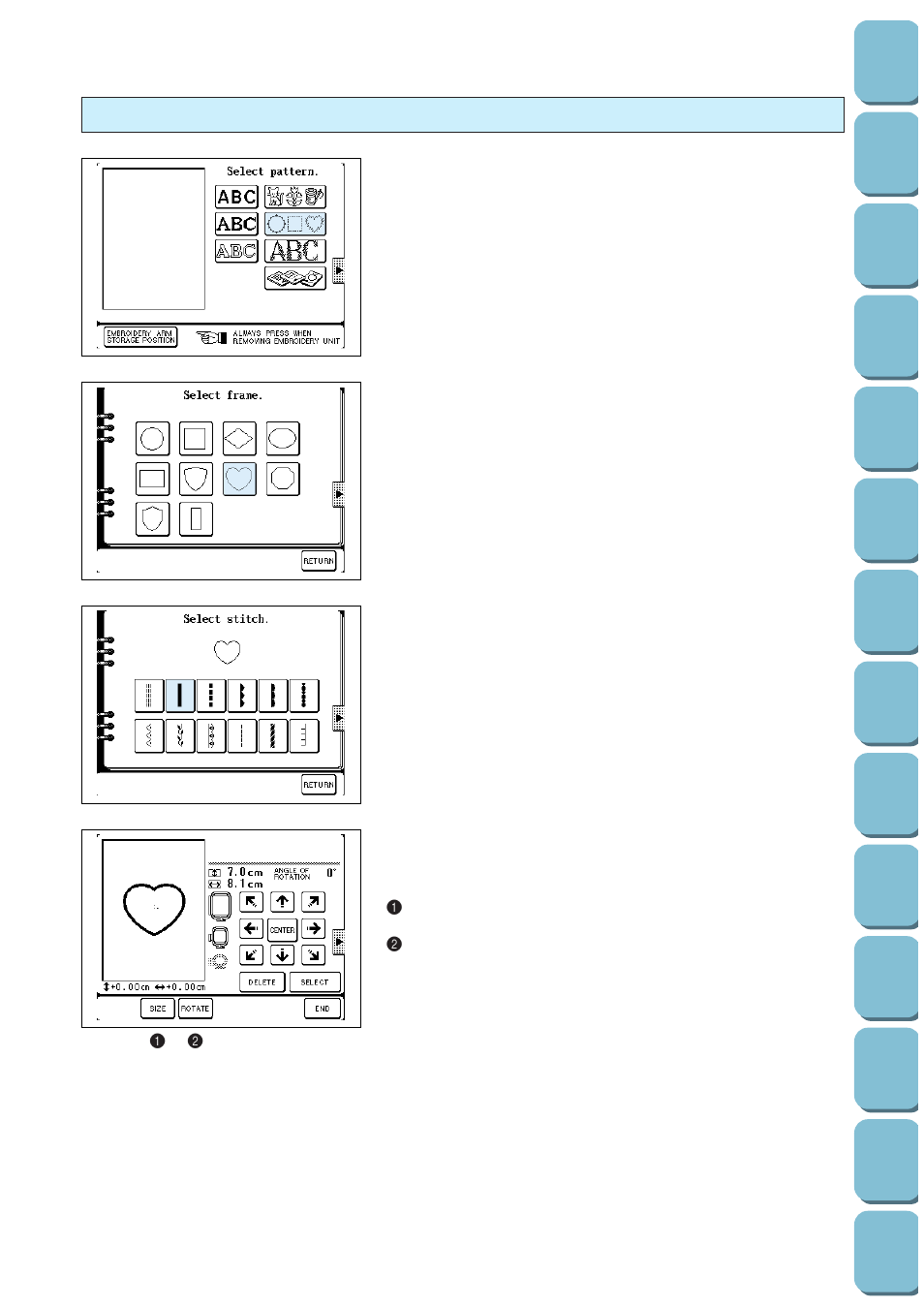 Border pattern editing | Brother PC 8500 User Manual | Page 148 / 196