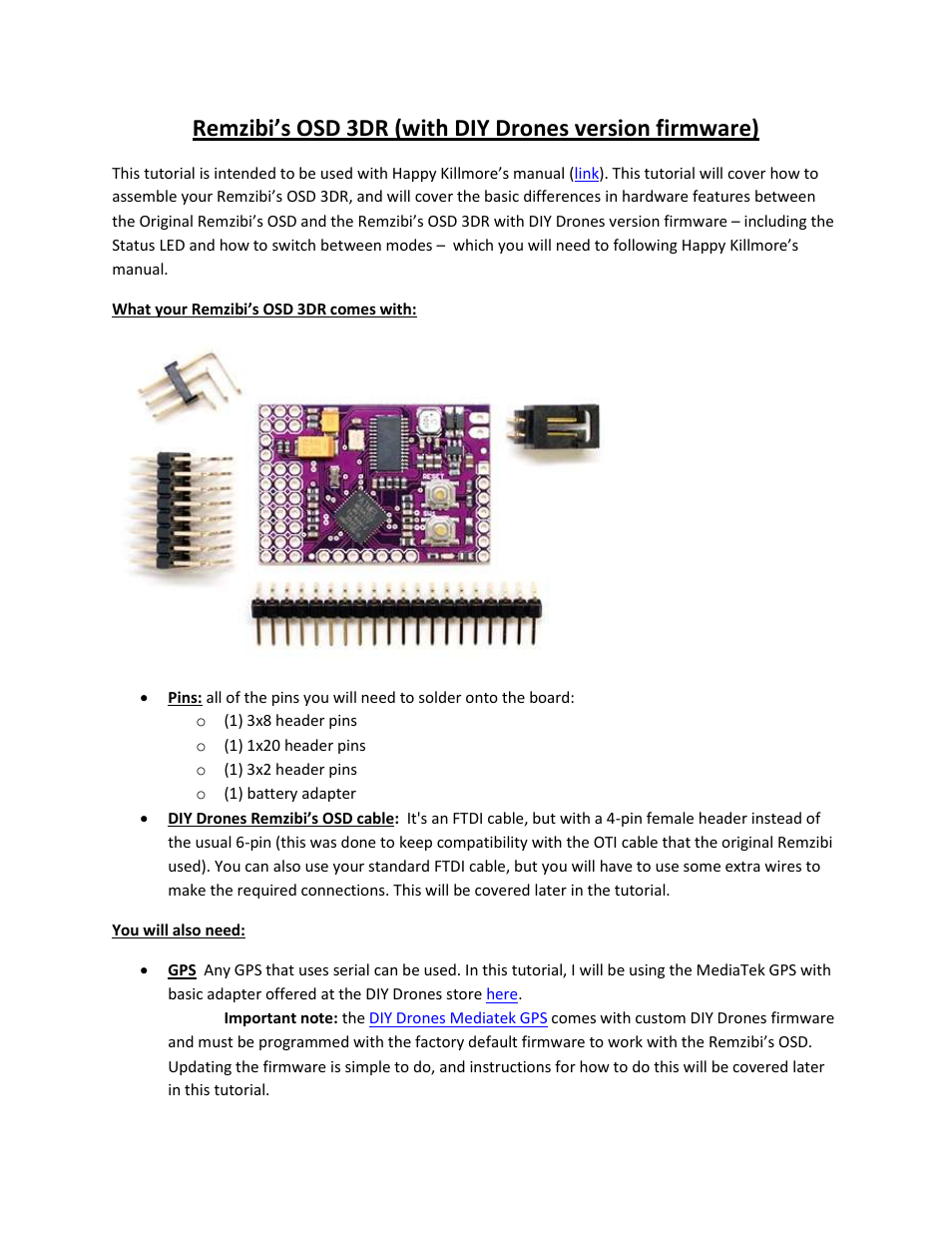 3D Robotics Remzibi’s OSD 3DR User Manual | 14 pages