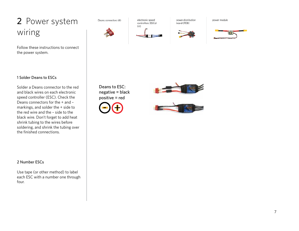 2 power system wiring | 3D Robotics 3DR DIY Quad User Manual | Page 7 / 23