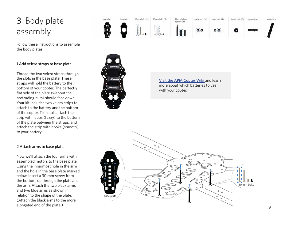 3 body plate assembly | 3D Robotics 3DR DIY Quad User Manual | Page 9 / 23