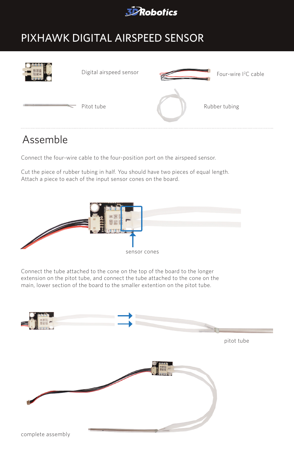 3D Robotics Digital Airspeed Sensor User Manual | 3 pages