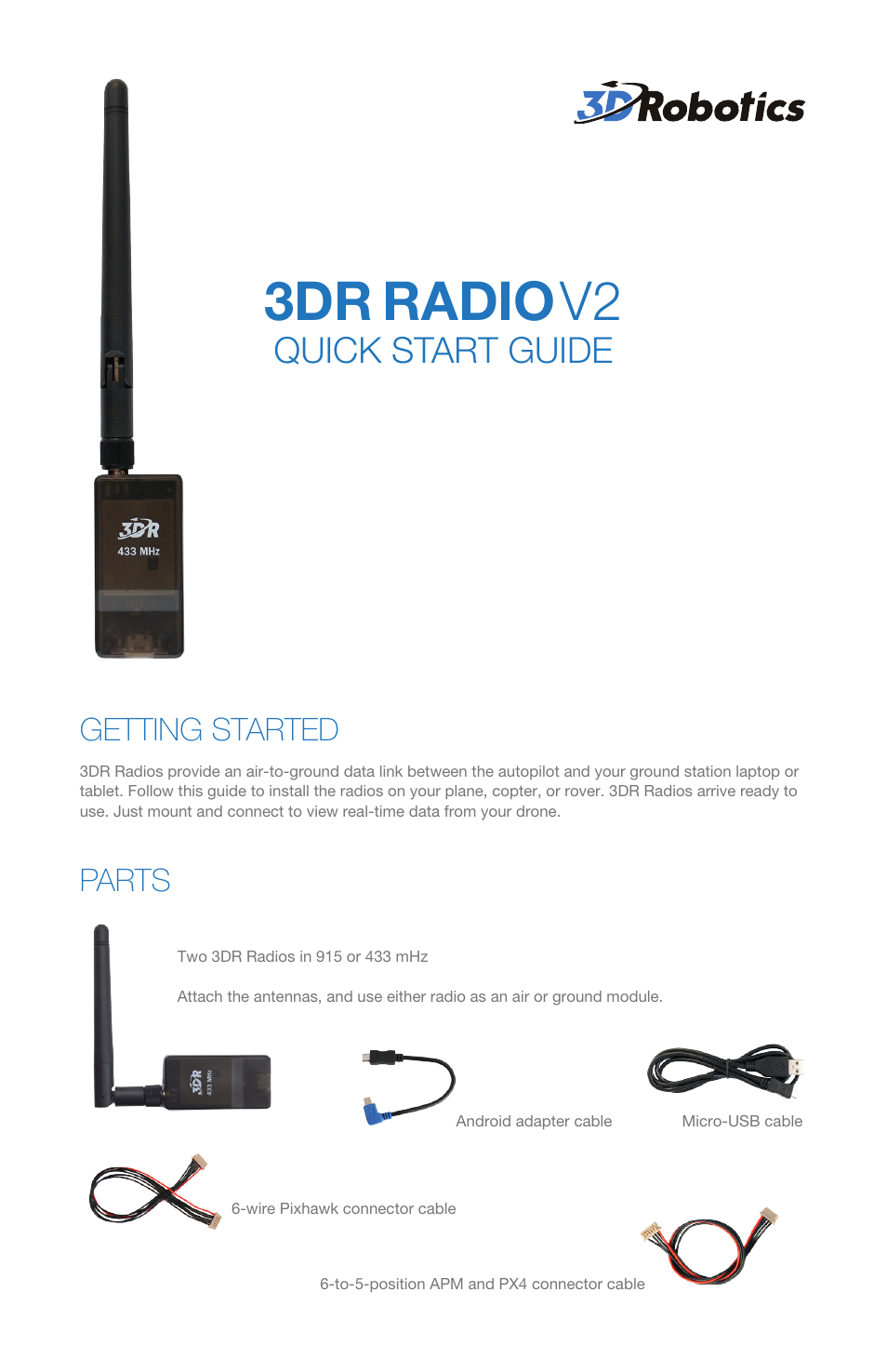 3D Robotics Telemetry Radio User Manual | 4 pages