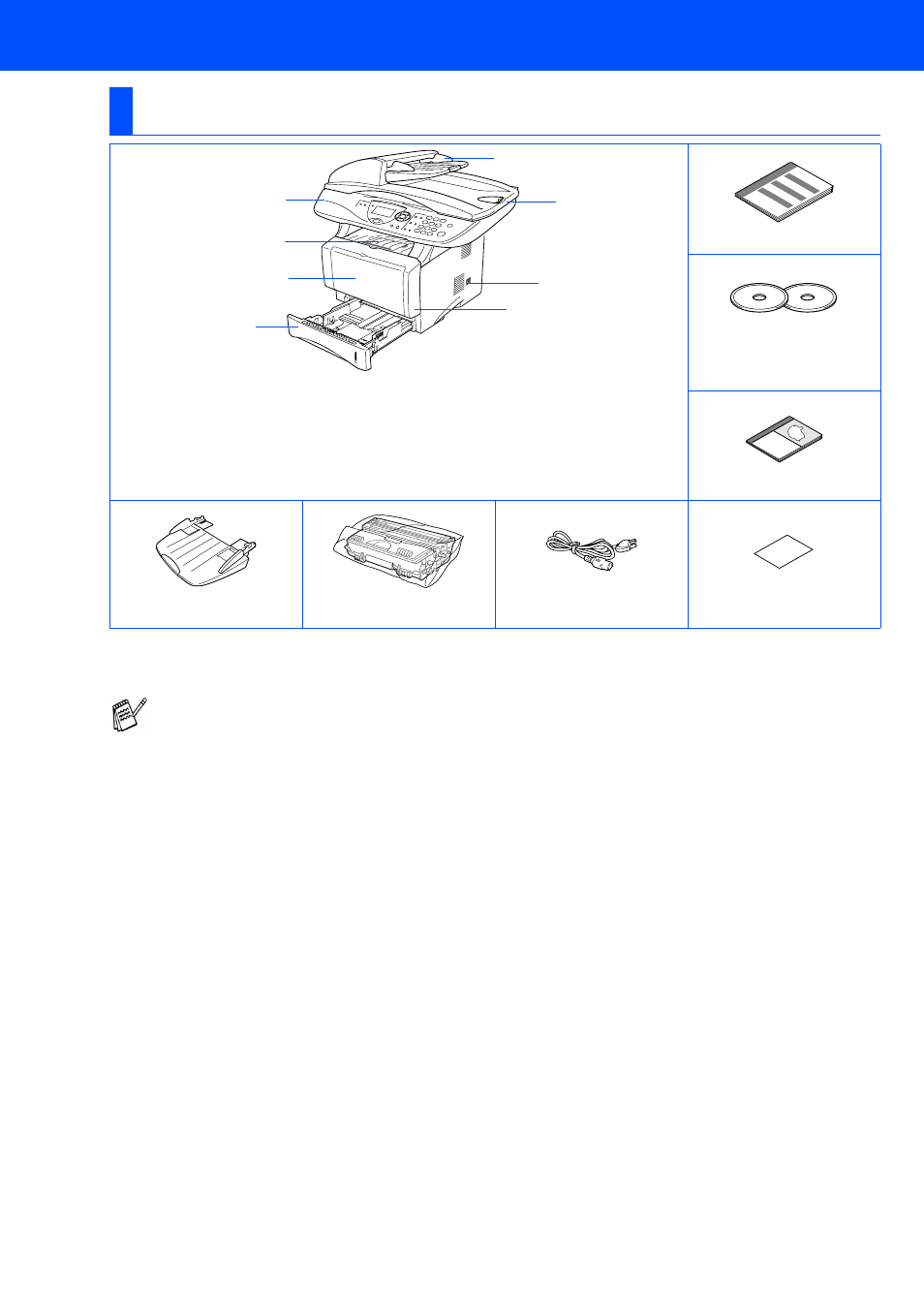 Getting started, Carton components | Brother DCP-8025D User Manual | Page 2 / 54