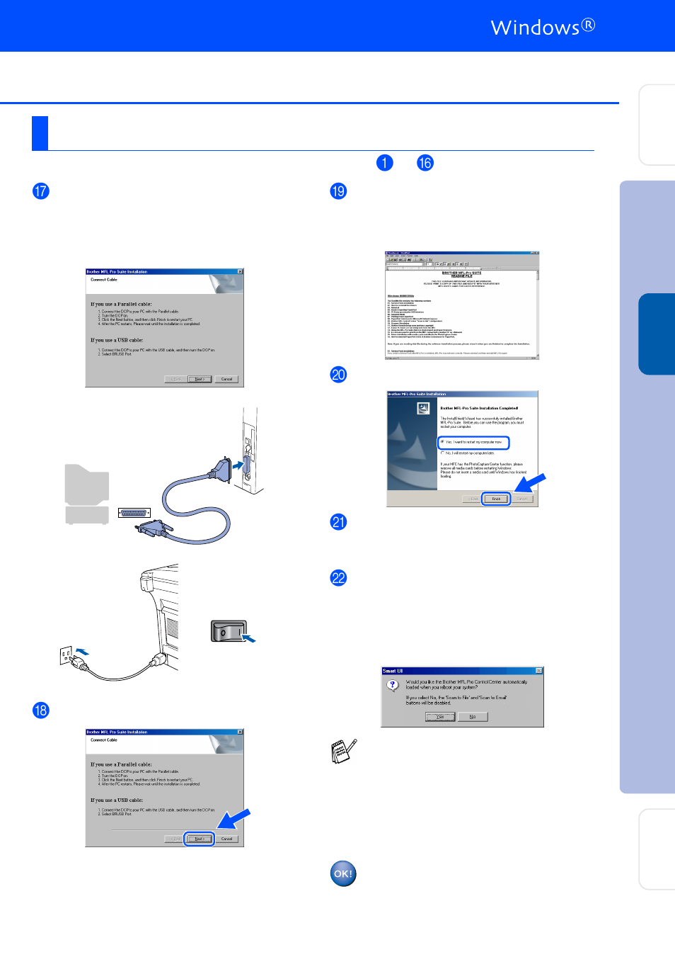 For windows® 95/98/98se/me users only, For windows, 95/98/98se/me users only | Make sure that you followed the instructions in, On pages 20 - 22 | Brother DCP-8025D User Manual | Page 26 / 54