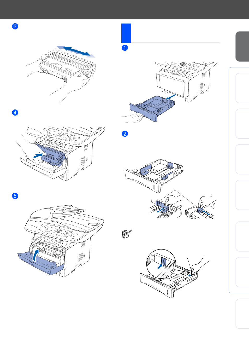 3 load paper in the paper tray, Load paper in the paper tray, 3load paper in the paper tray | Brother DCP-8025D User Manual | Page 6 / 54