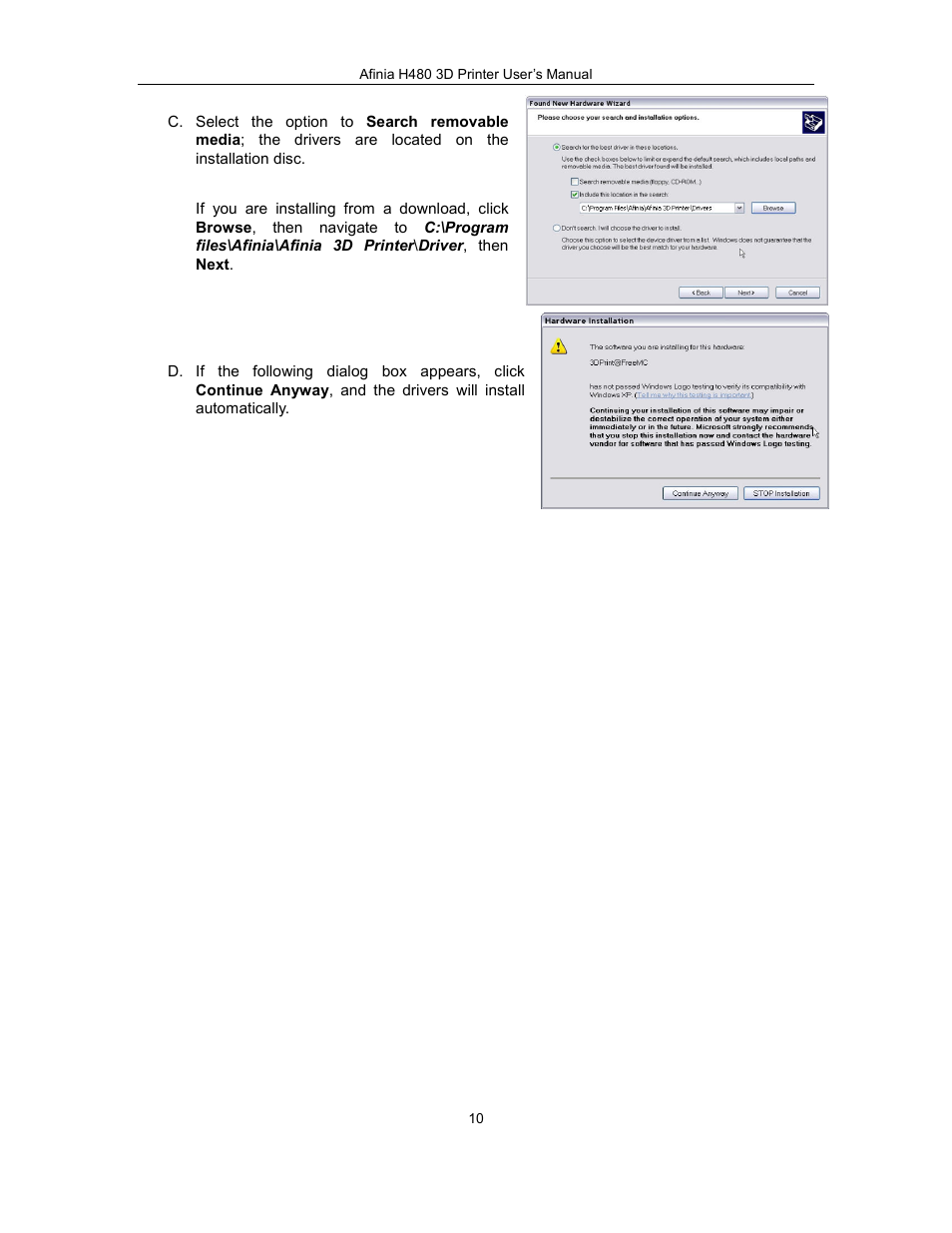 Afinia H480 3D Users Manual User Manual | Page 10 / 43