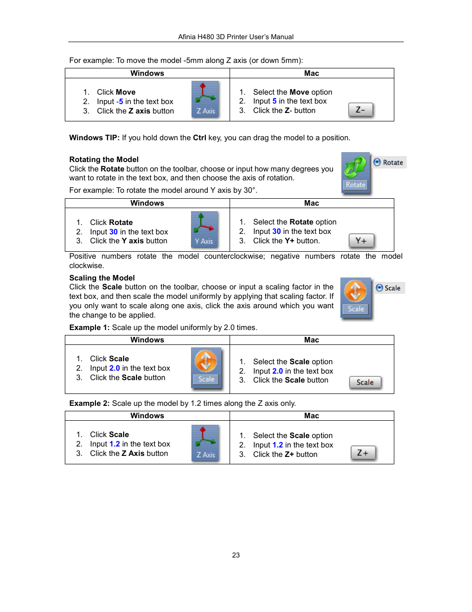 Afinia H480 3D Users Manual User Manual | Page 23 / 43