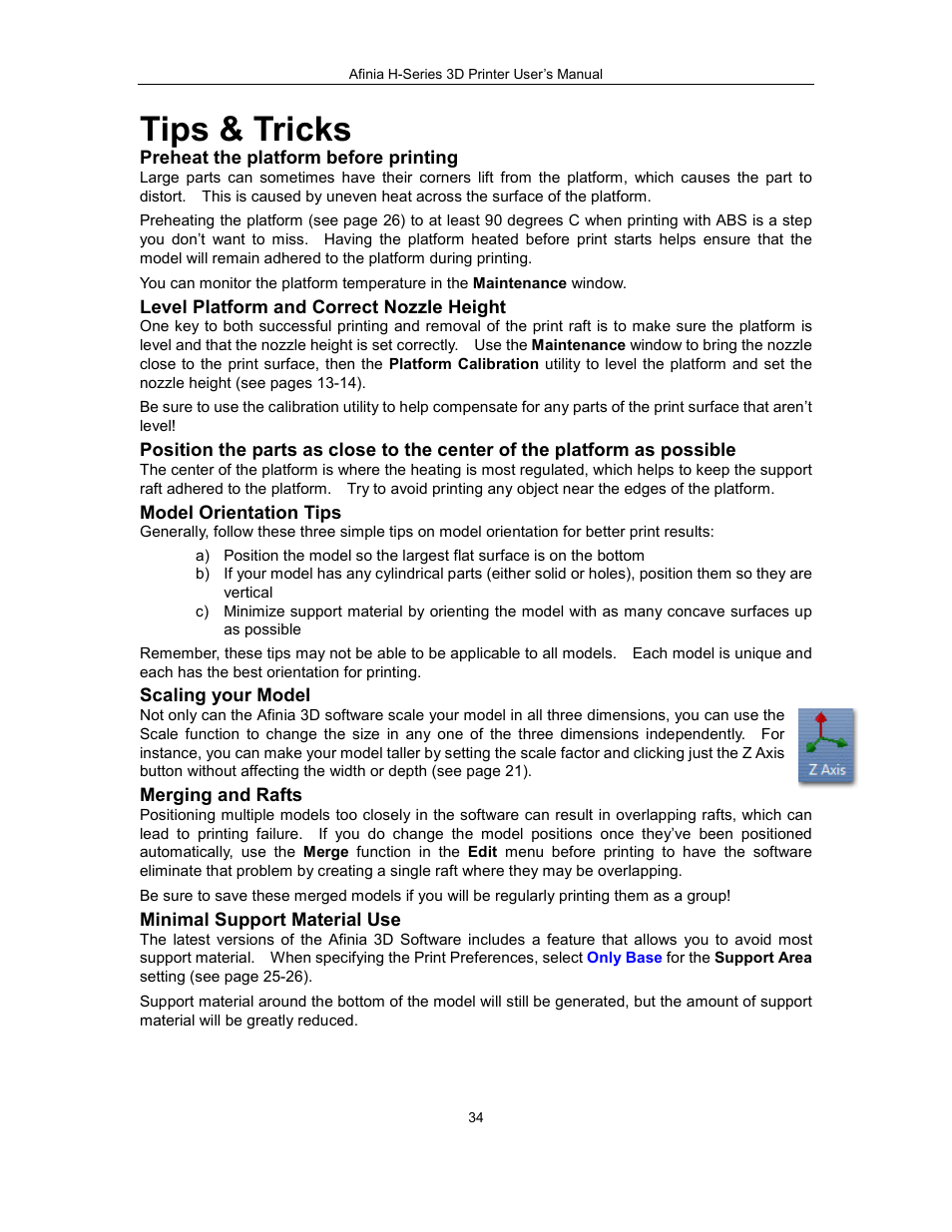 Tips & tricks | Afinia H479 3D User Manual | Page 34 / 43