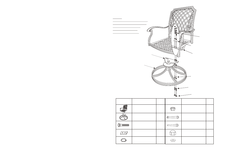 Agio International Alumicast Swivel Chair User Manual | 1 page