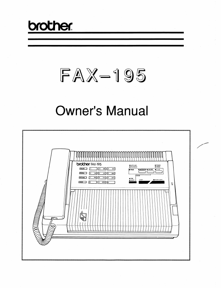 Brother FAX-195 User Manual | 40 pages