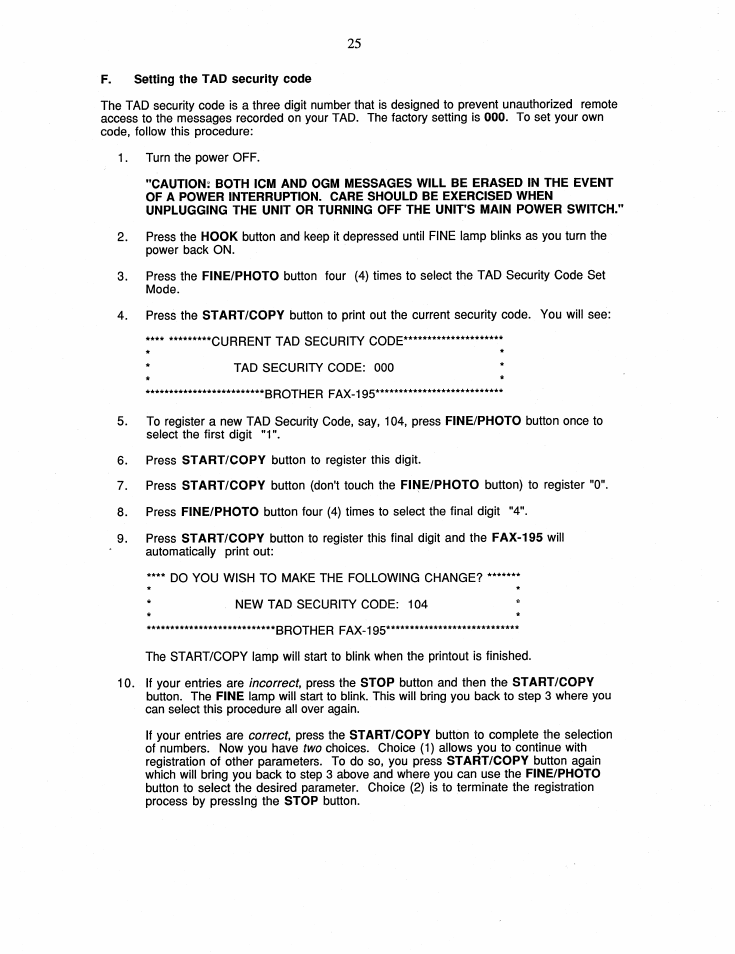 Brother FAX-195 User Manual | Page 31 / 40