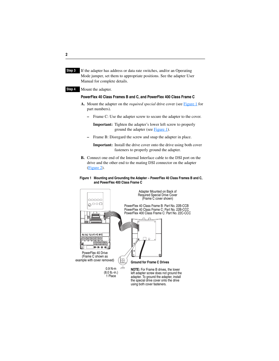 Rockwell Automation 22-COMM PowerFlex 4-Class DSI (Drive Serial Interface) Network Communication Adapter User Manual | Page 2 / 4