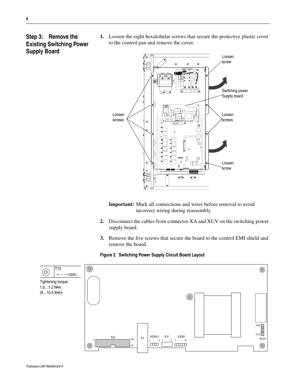Rockwell Automation 20P PowerFlex DC Drive - Frame D Switching Power Supply Circuit Board User Manual | Page 4 / 6