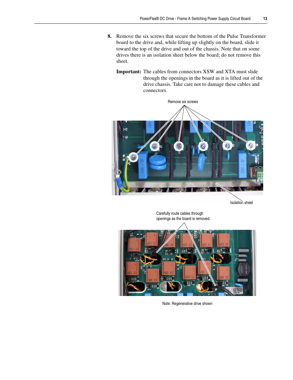 Rockwell Automation 20P PowerFlex DC Drive - Frame A Switching Power Supply Circuit Board User Manual | Page 13 / 16