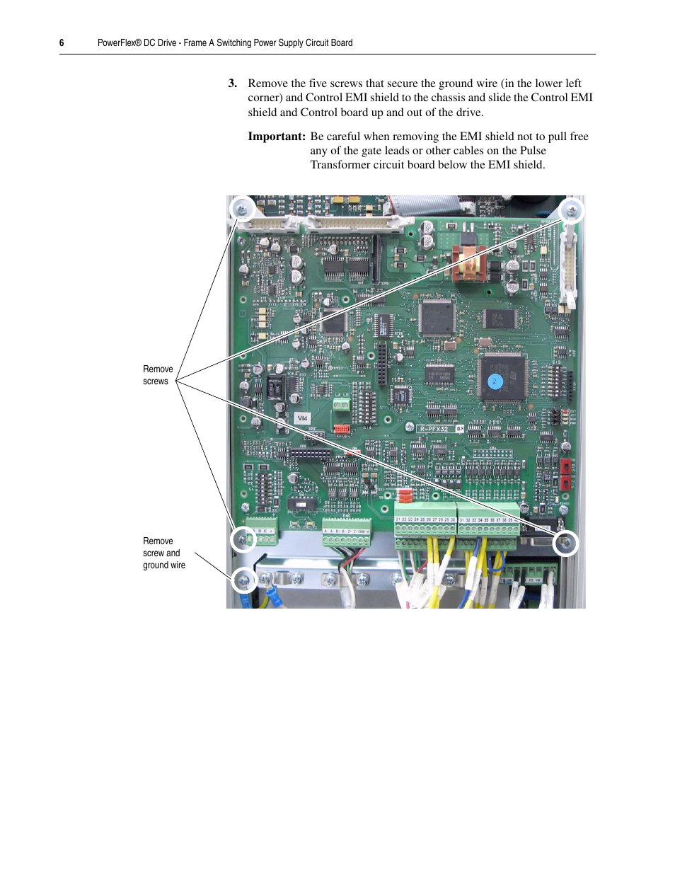 Rockwell Automation 20P PowerFlex DC Drive - Frame A Switching Power Supply Circuit Board User Manual | Page 6 / 16