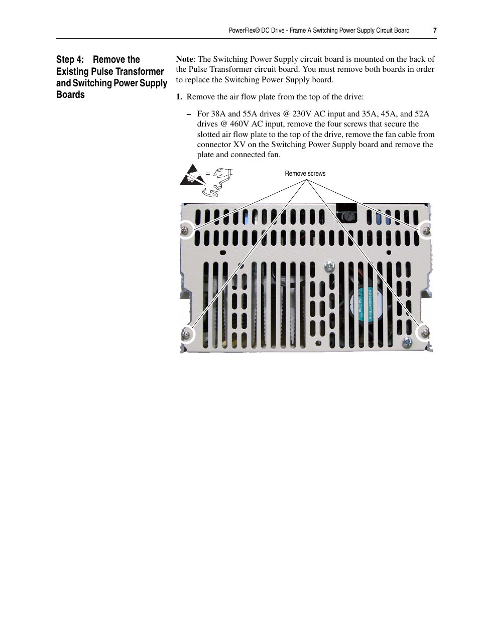 Rockwell Automation 20P PowerFlex DC Drive - Frame A Switching Power Supply Circuit Board User Manual | Page 7 / 16