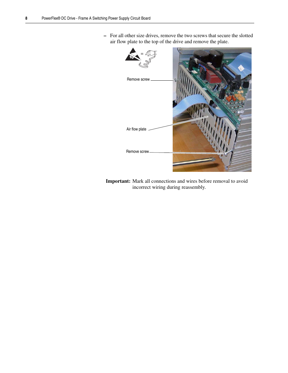 Rockwell Automation 20P PowerFlex DC Drive - Frame A Switching Power Supply Circuit Board User Manual | Page 8 / 16