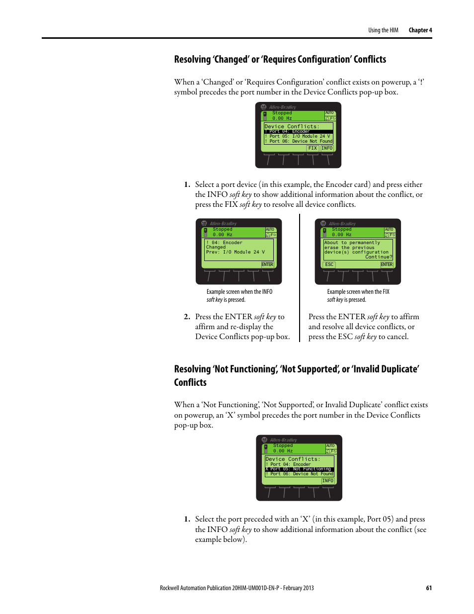 Or ‘invalid duplicate’ conflicts | Rockwell Automation 20-HIM-C6S PowerFlex (Human Interface Module) User Manual | Page 61 / 74