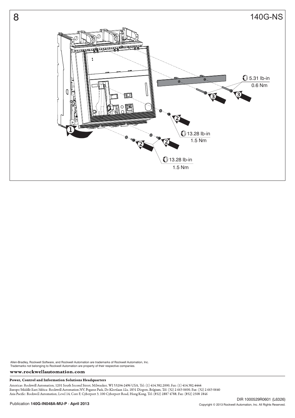 140g-ns | Rockwell Automation 140EX-HE1_HE2 Molded Case Circuit Breaker User Manual | Page 6 / 6