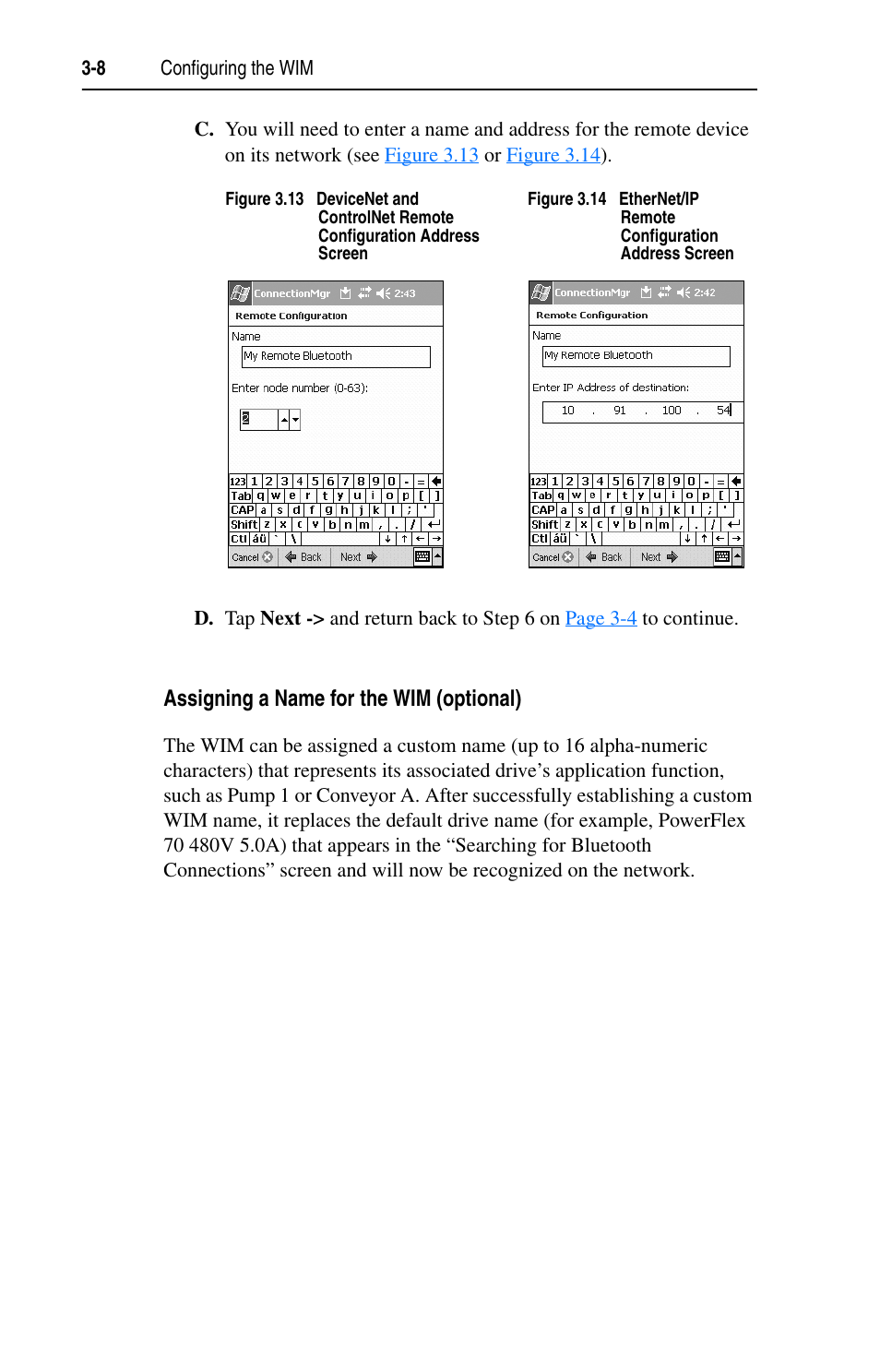 Assigning a name for the wim (optional) | Rockwell Automation 7000 DPI Wireless Interface Module User Manual | Page 30 / 92