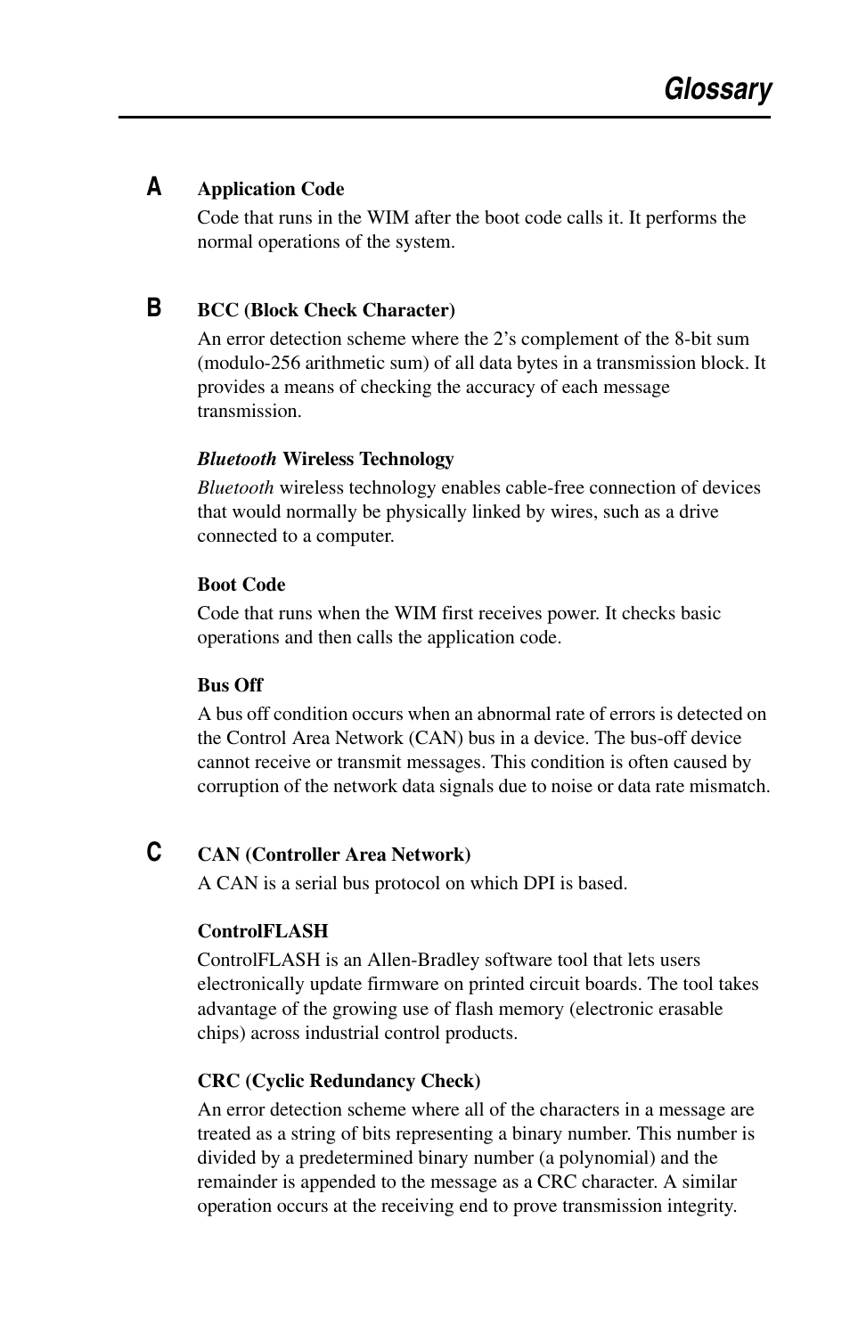 Glossary | Rockwell Automation 7000 DPI Wireless Interface Module User Manual | Page 81 / 92