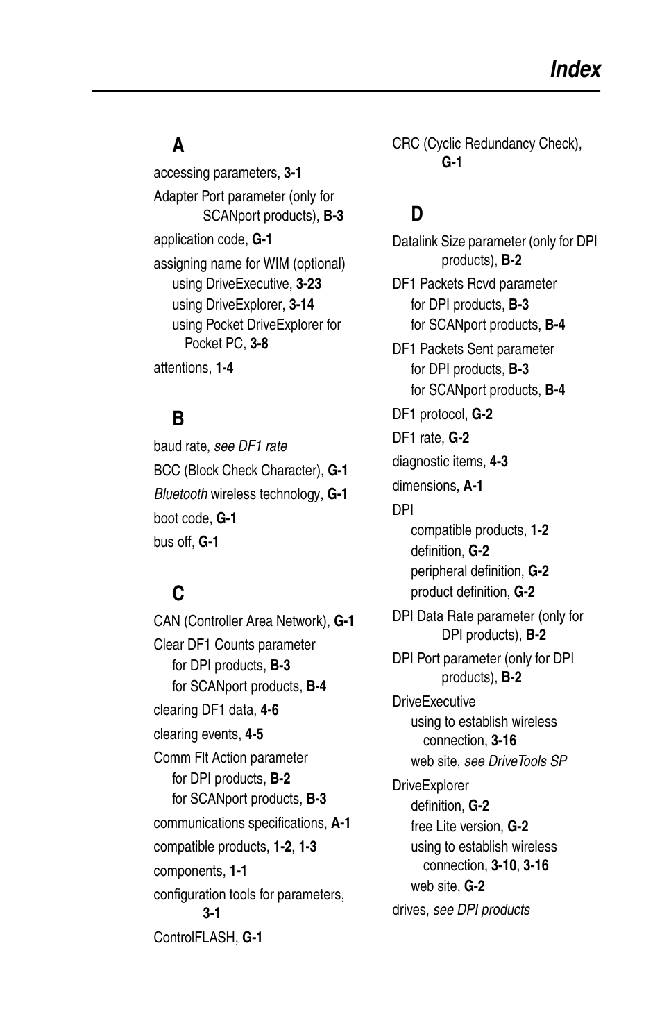 Index | Rockwell Automation 7000 DPI Wireless Interface Module User Manual | Page 87 / 92