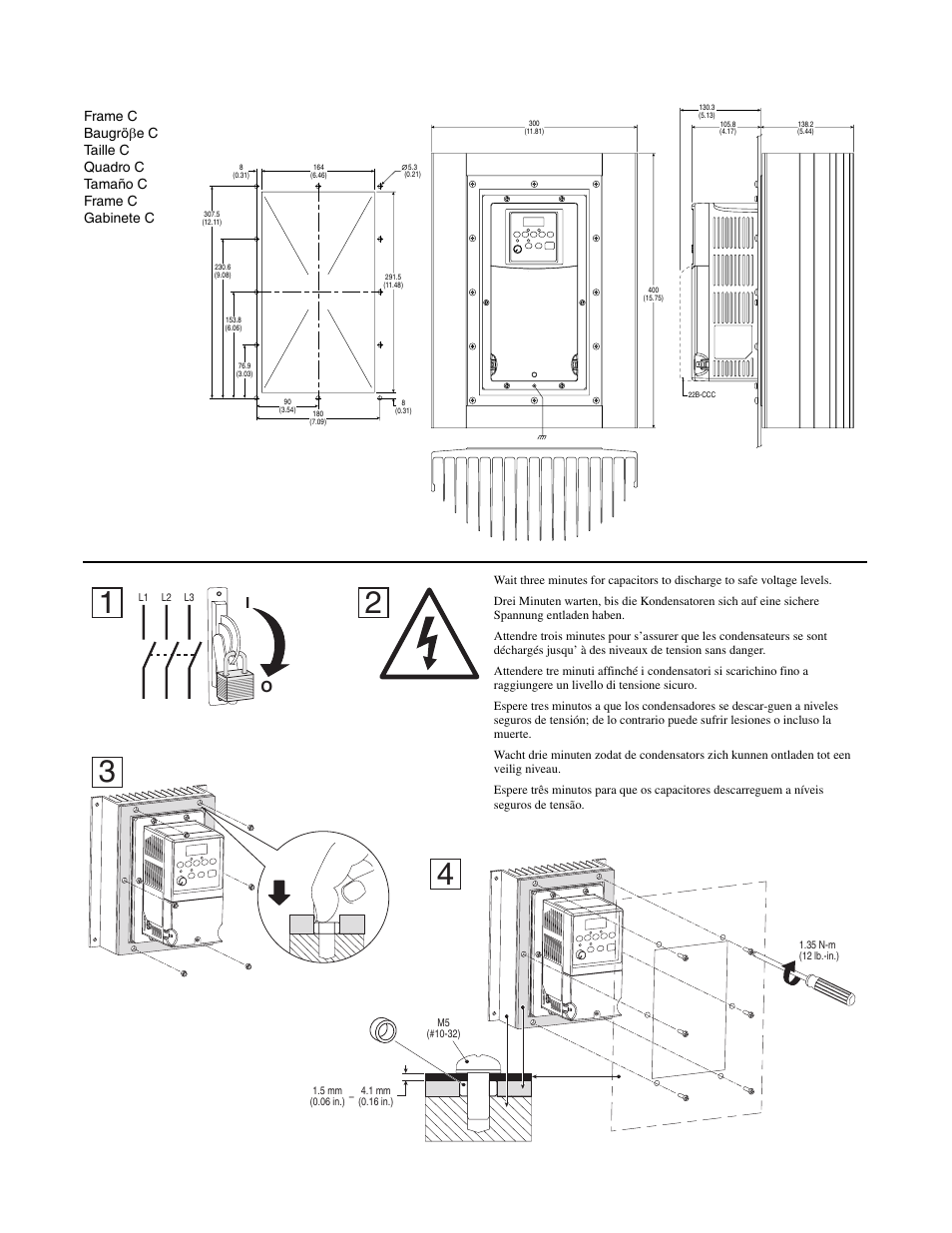 Rockwell Automation 22C PowerFlex 4/40/400 Flange Mount User Manual | Page 2 / 4