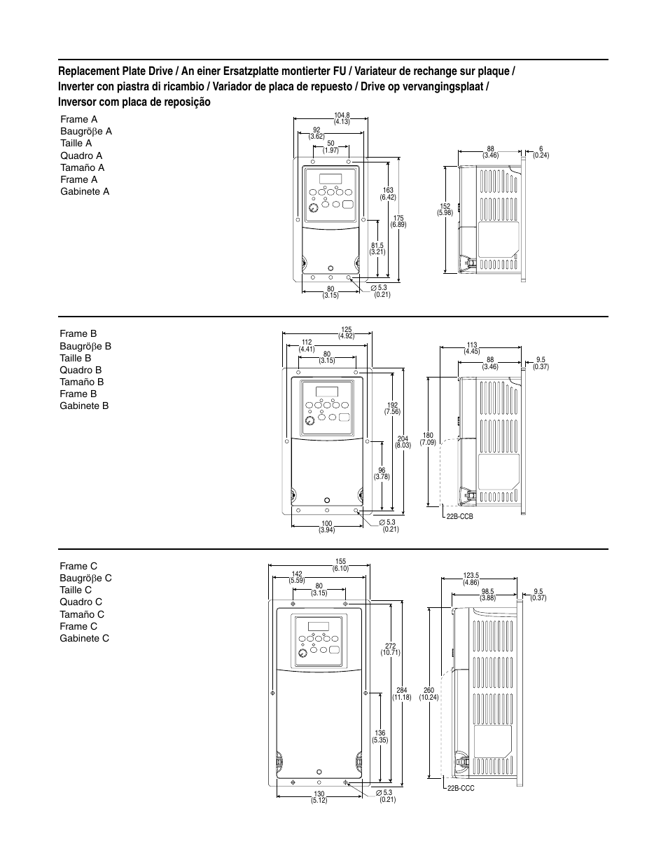 Rockwell Automation 22C PowerFlex 4/40/400 Flange Mount User Manual | Page 3 / 4