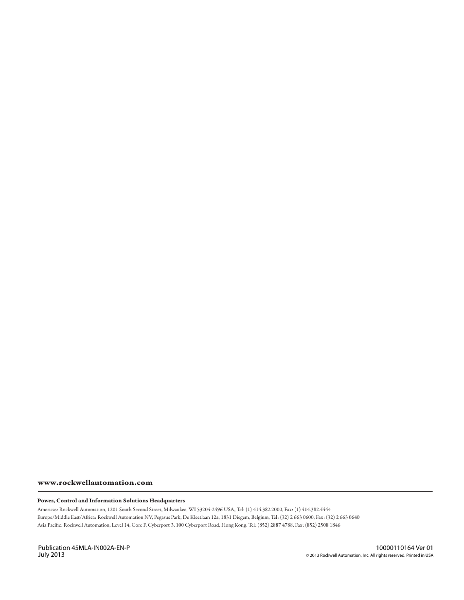 Rockwell Automation 45MLA Controller Installation Instructions User Manual | Page 16 / 16