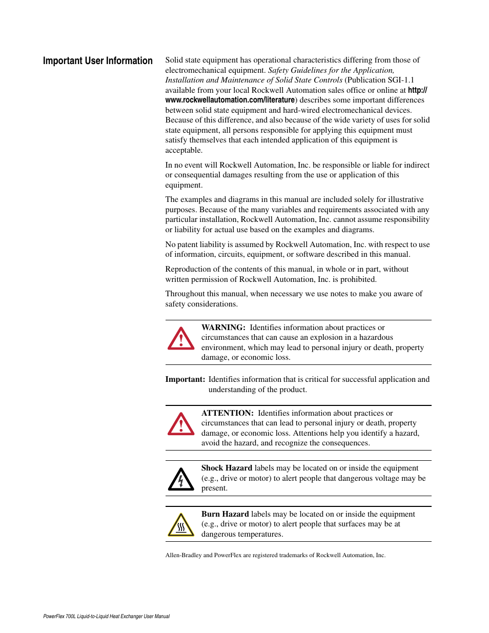 Rockwell Automation 20L-LL PowerFlex 700L Liquid-to-Liquid Heat Exchanger User Manual | Page 2 / 40