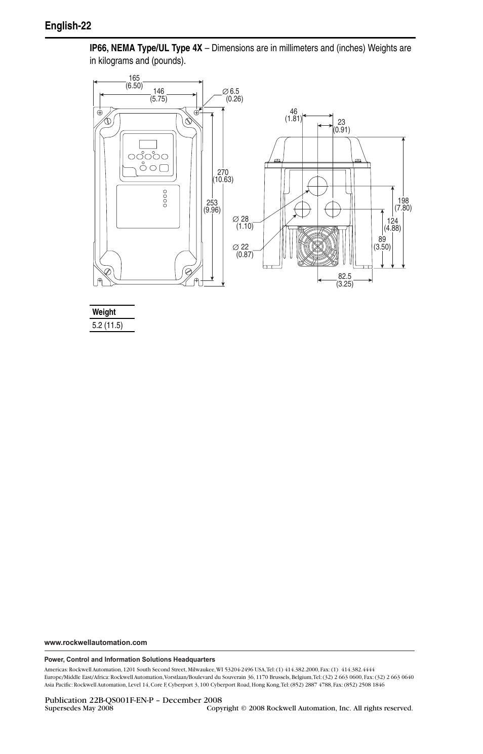 English-22 | Rockwell Automation 22B PowerFlex 40 Quick Start FRN 5.xx - 6.xx User Manual | Page 24 / 161
