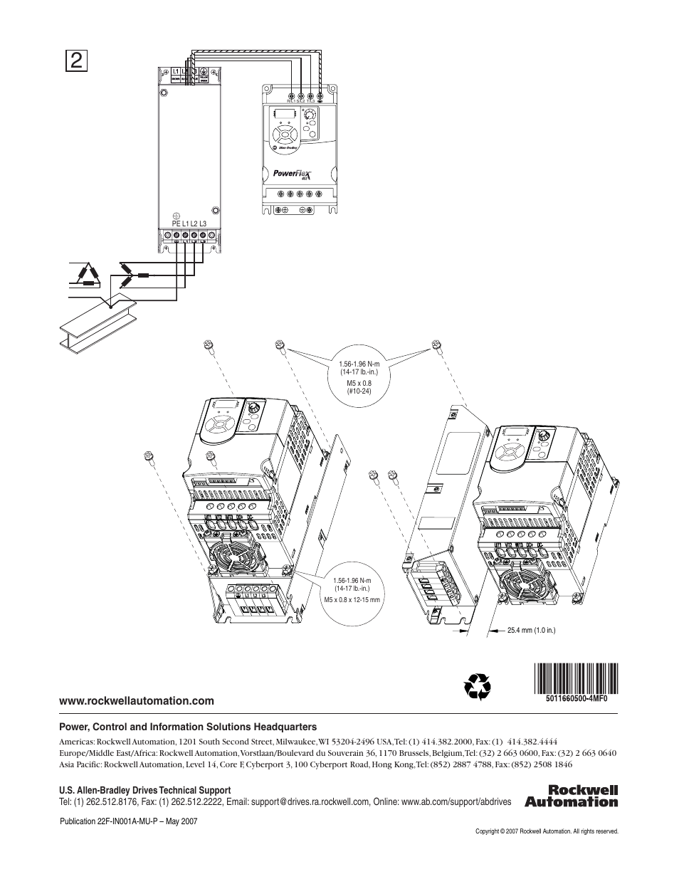 Rockwell Automation 22F PowerFlex 4M Input RFI Filters User Manual | Page 2 / 2