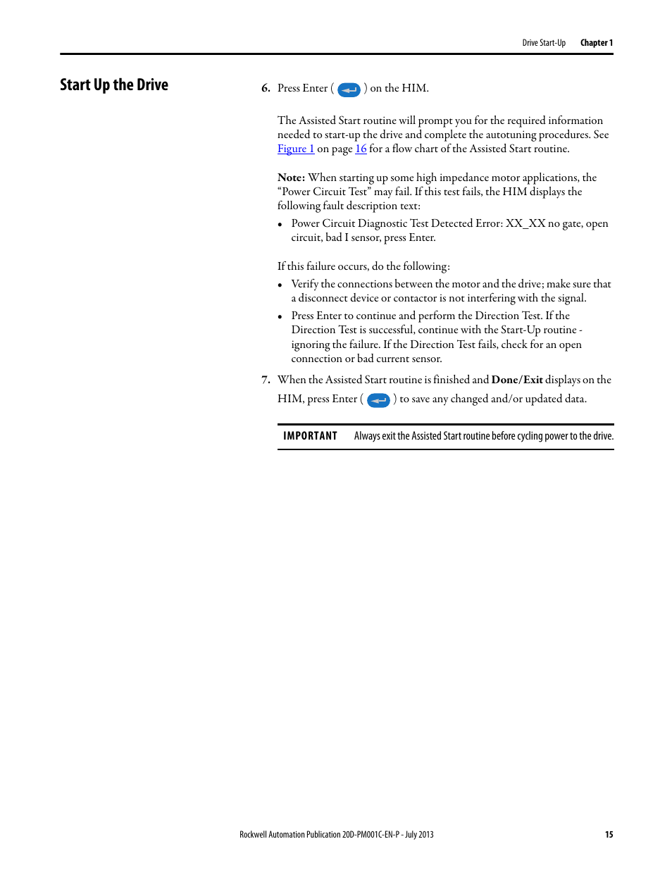 Start up the drive | Rockwell Automation 20D PowerFlex 700S AC Drives with Phase II Control Programming Manual User Manual | Page 15 / 214