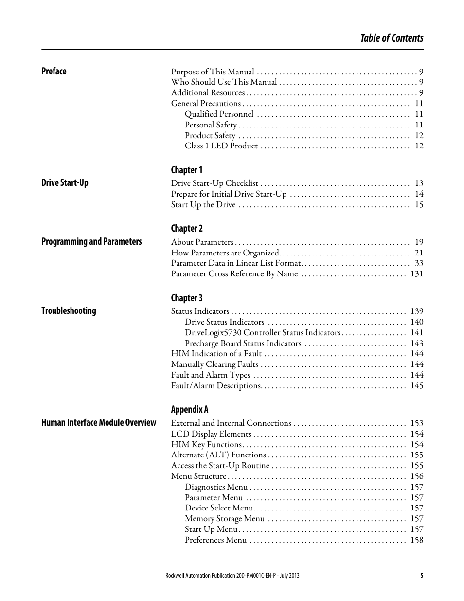 Rockwell Automation 20D PowerFlex 700S AC Drives with Phase II Control Programming Manual User Manual | Page 5 / 214