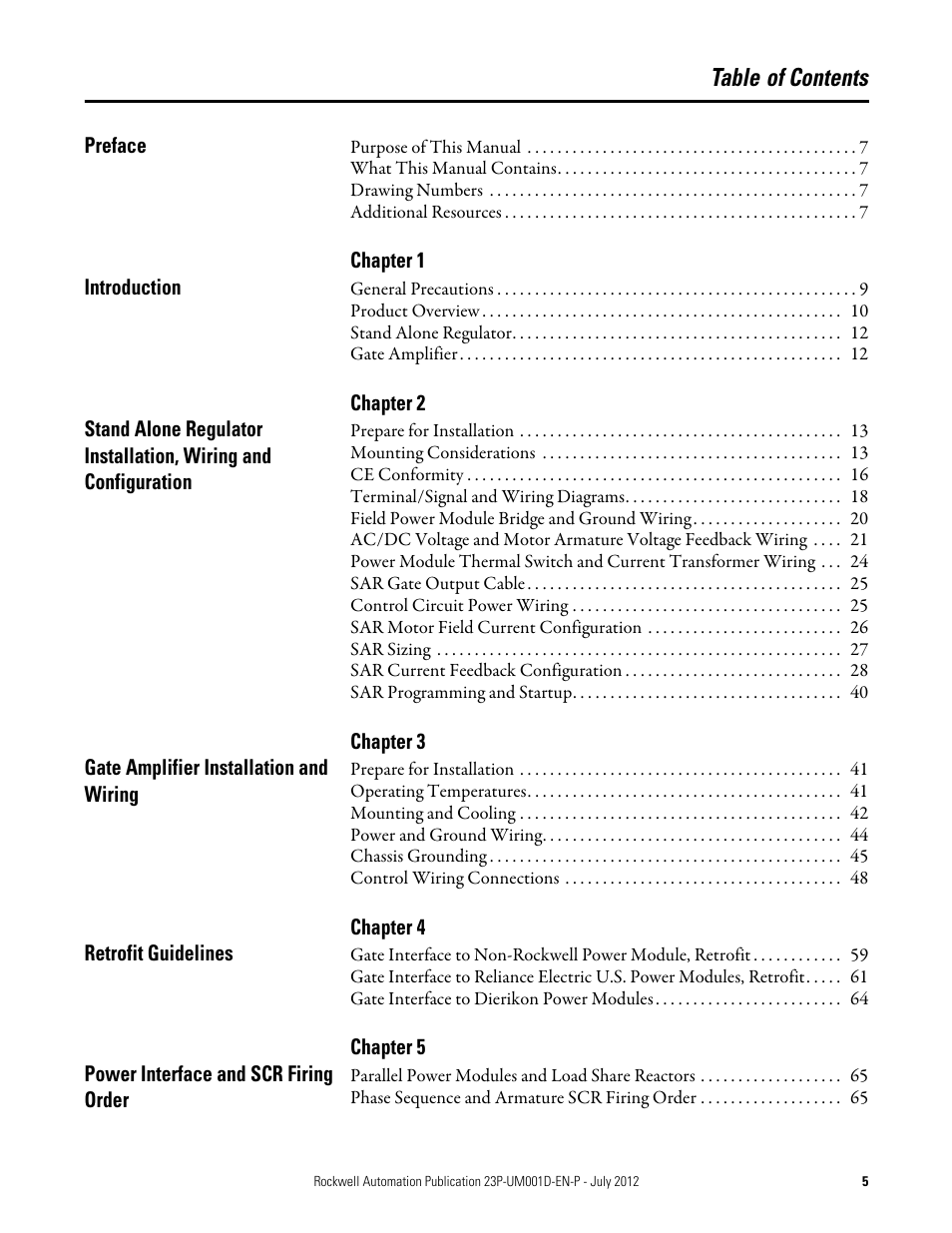 Rockwell Automation 23P PowerFlex DC Stand Alone Regulator and Gate Amplifier User Manual | Page 5 / 90