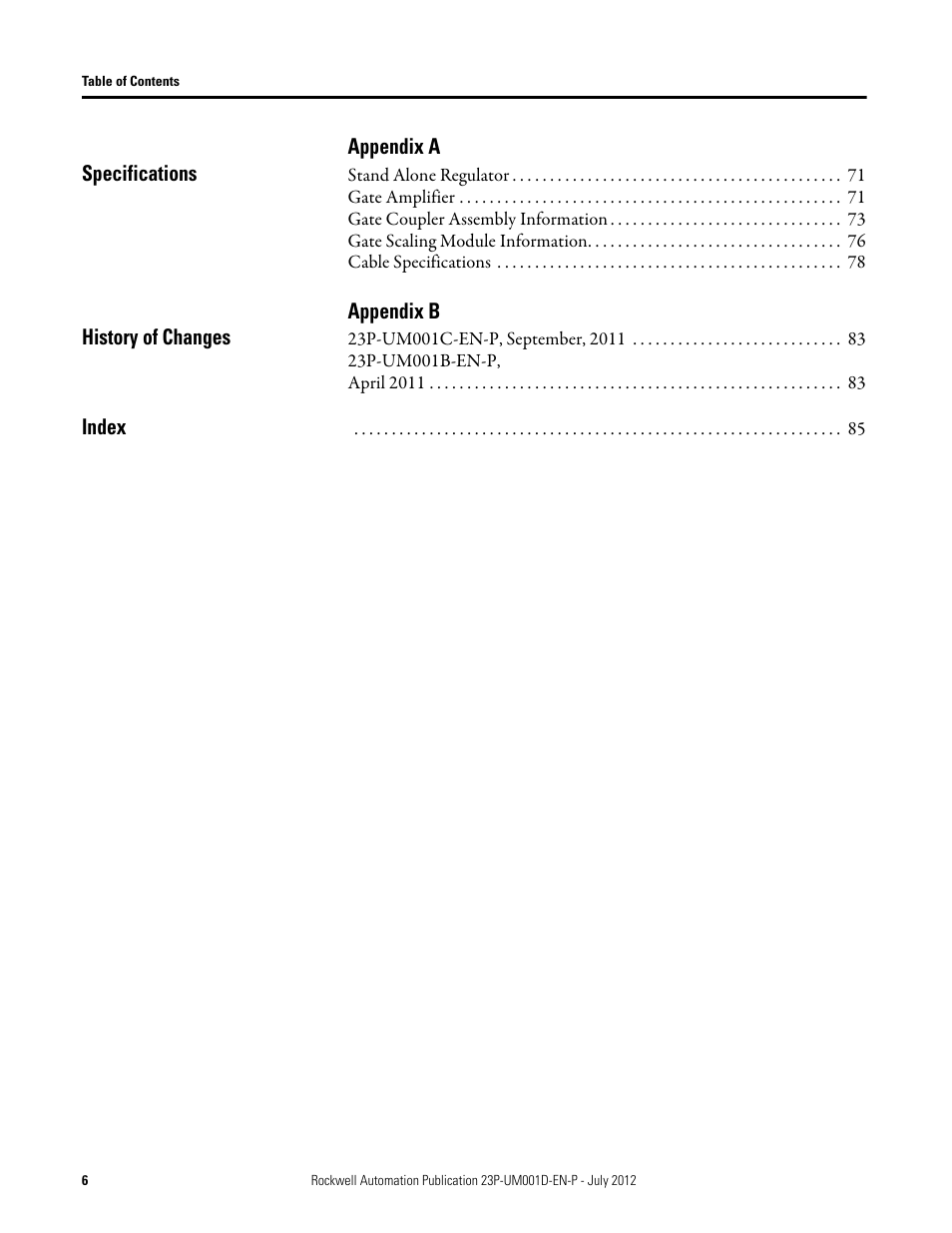 Rockwell Automation 23P PowerFlex DC Stand Alone Regulator and Gate Amplifier User Manual | Page 6 / 90