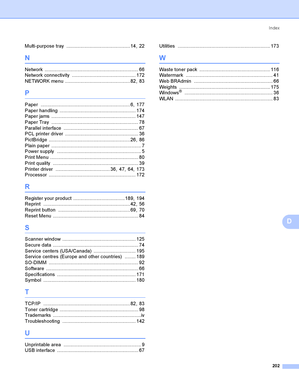 Brother HL-4050CDN  EN User Manual | Page 211 / 211