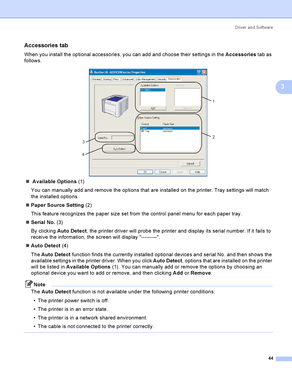 Accessories tab | Brother HL-4050CDN  EN User Manual | Page 53 / 211