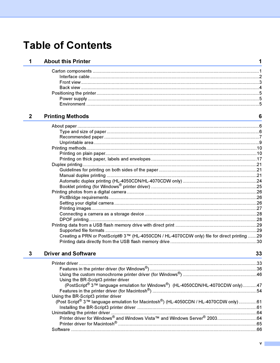 Brother HL-4050CDN  EN User Manual | Page 6 / 211