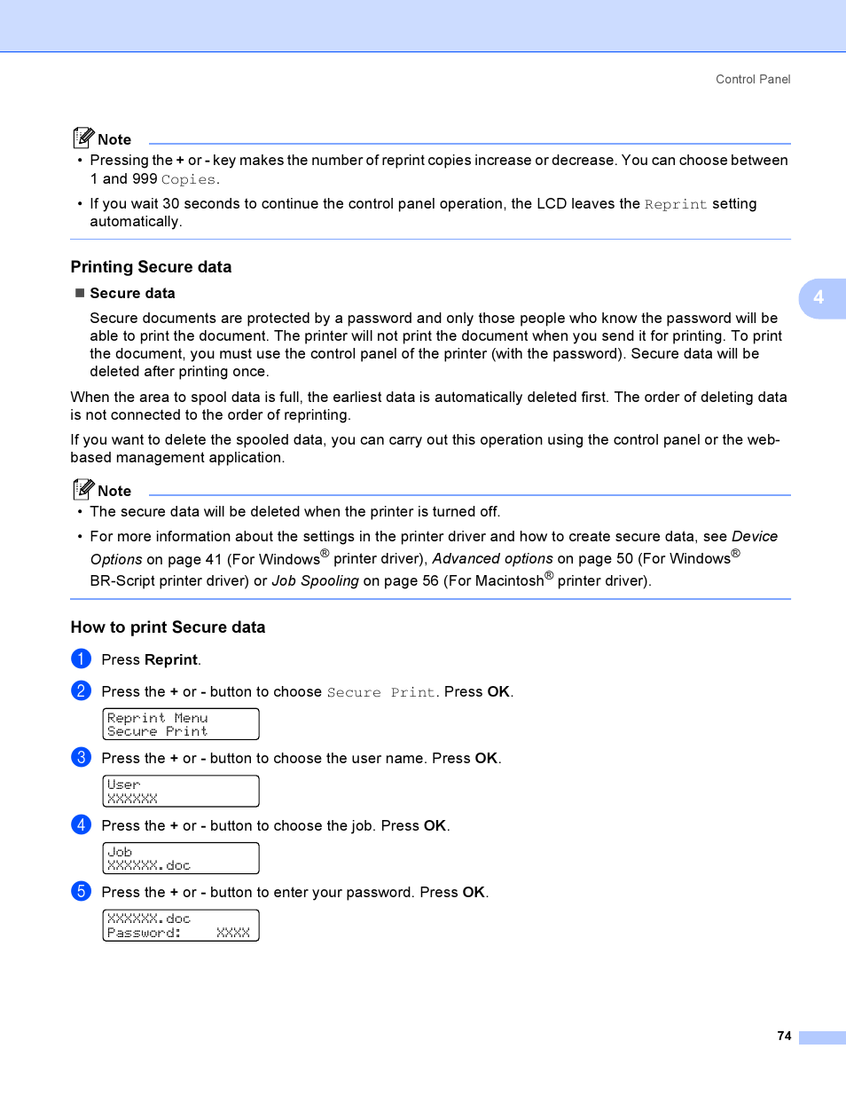 Printing secure data, How to print secure data | Brother HL-4050CDN  EN User Manual | Page 83 / 211