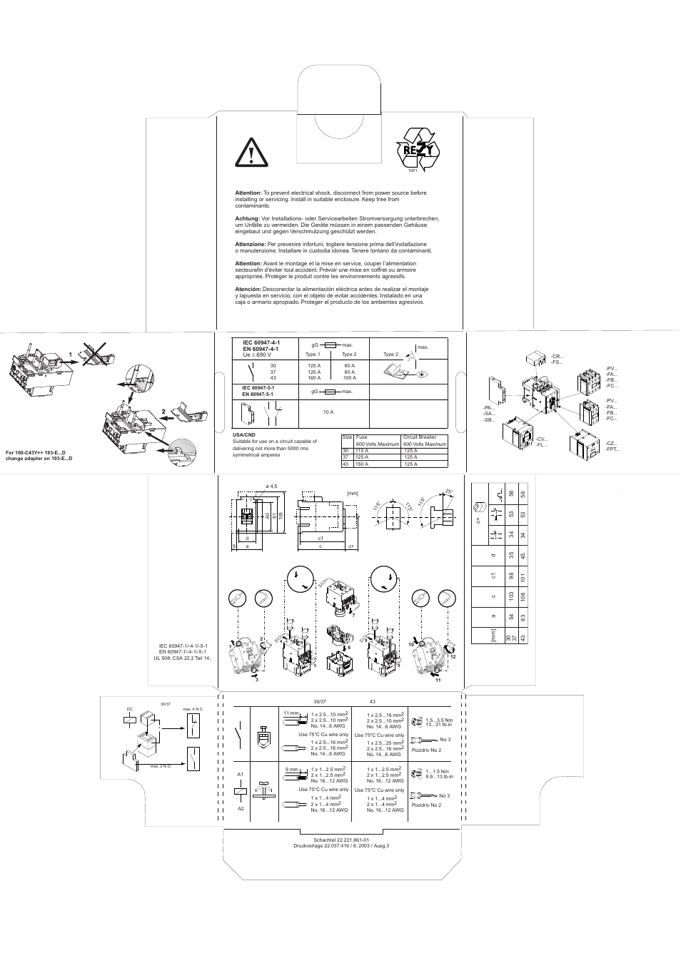 Rockwell Automation 100 Contactors with DC Double Winding Coil User Manual | 1 page